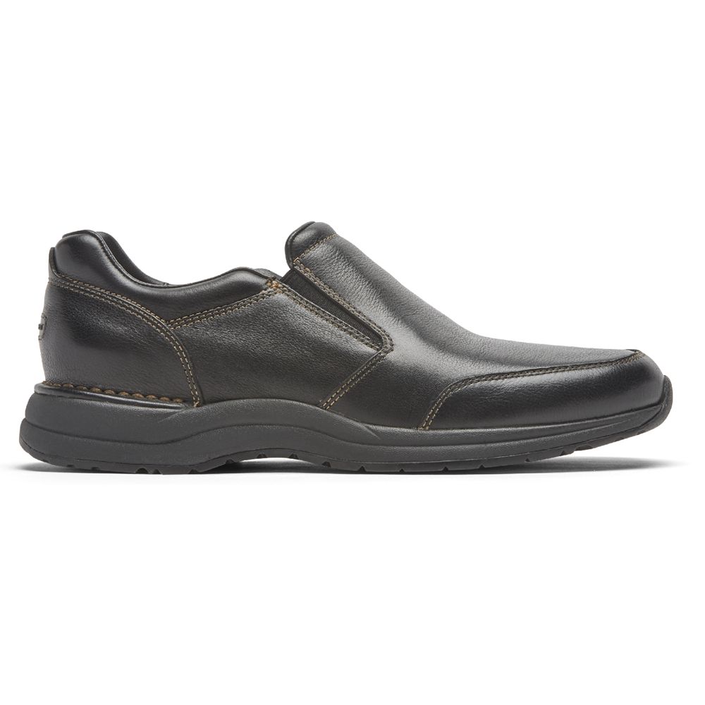 Pantofi De Mers Barbati Rockport Edge Hill 2 Double Gore Slip-On Negrii - Romania 6832-ICSPE